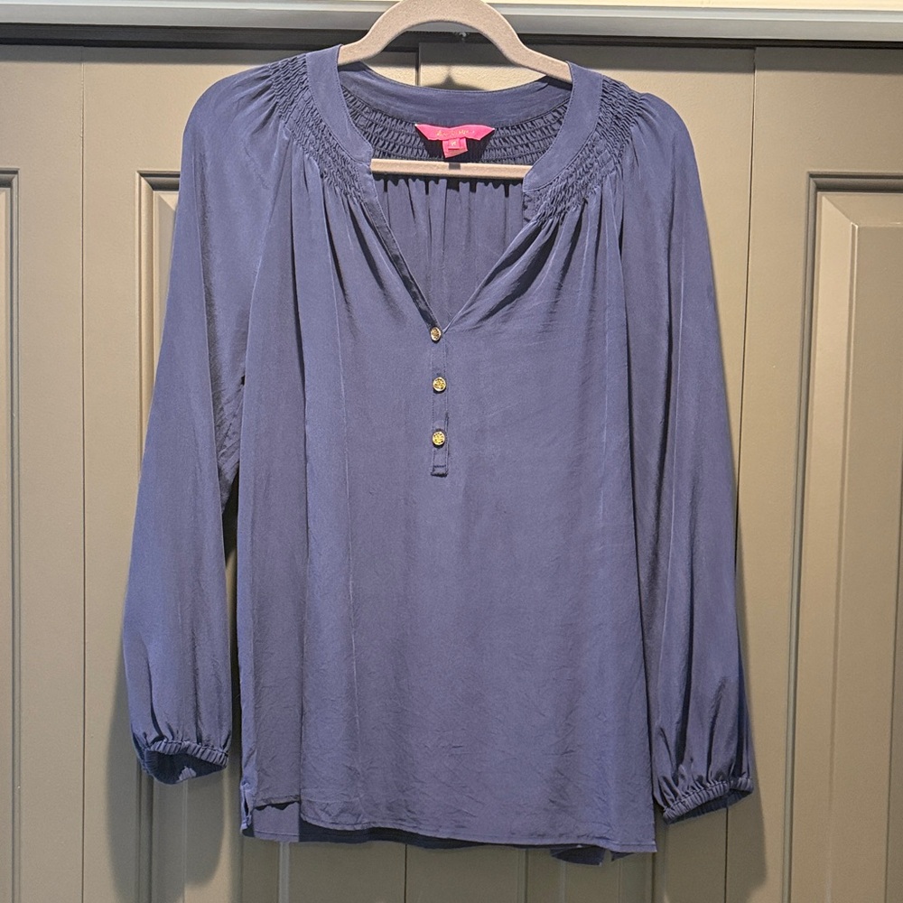 Lilly Pulitzer Silk 3/4 Length Blouse